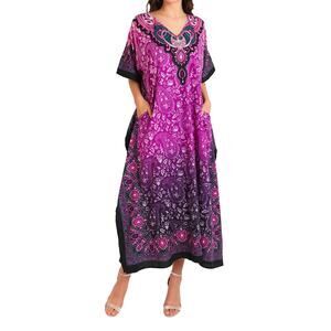 Miss Lavish London Purple Kaftan Size 20-24 Maxi Dress